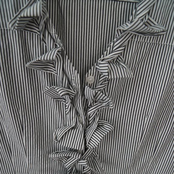 Express | Stripe ruffle button up - Picture 2 of 5